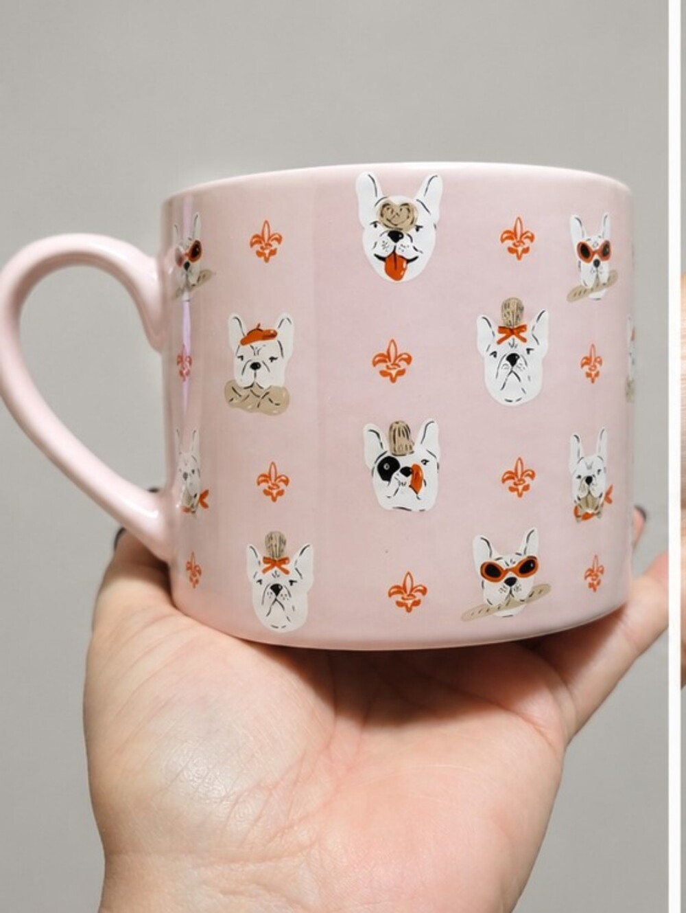 Pink Ceramic Mug With Dogs